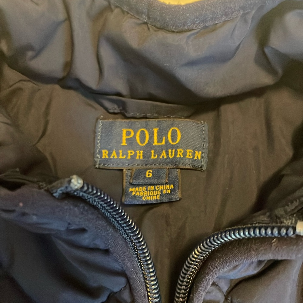 Polo Ralph Lauren quilted jacket in navy blue. Size 6 - Picture 3 of 4